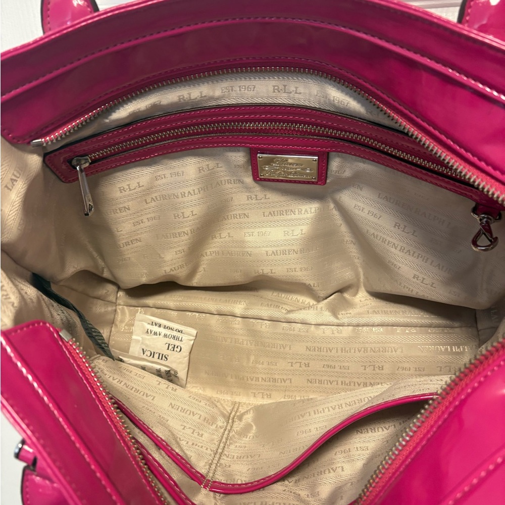 Lauren Ralph Lauren pink patent handbag. NWT!! - Picture 5 of 14